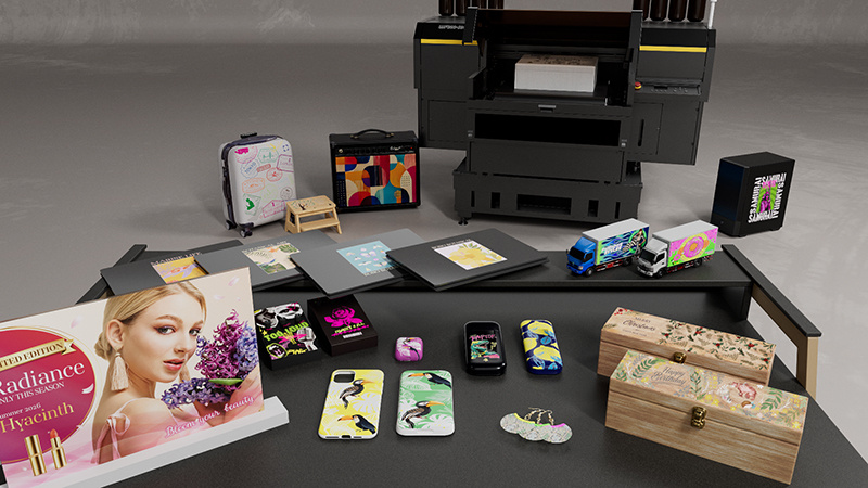 UV-LED Flatbed Inkjet printer "UJF200 Series" (UJF200-3042 / UJF200-6042) *The dedicated Installation stand is optional.