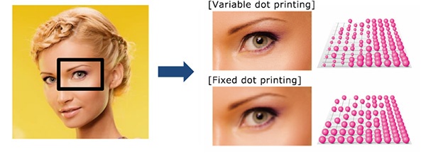 Illustration of variable dot printing