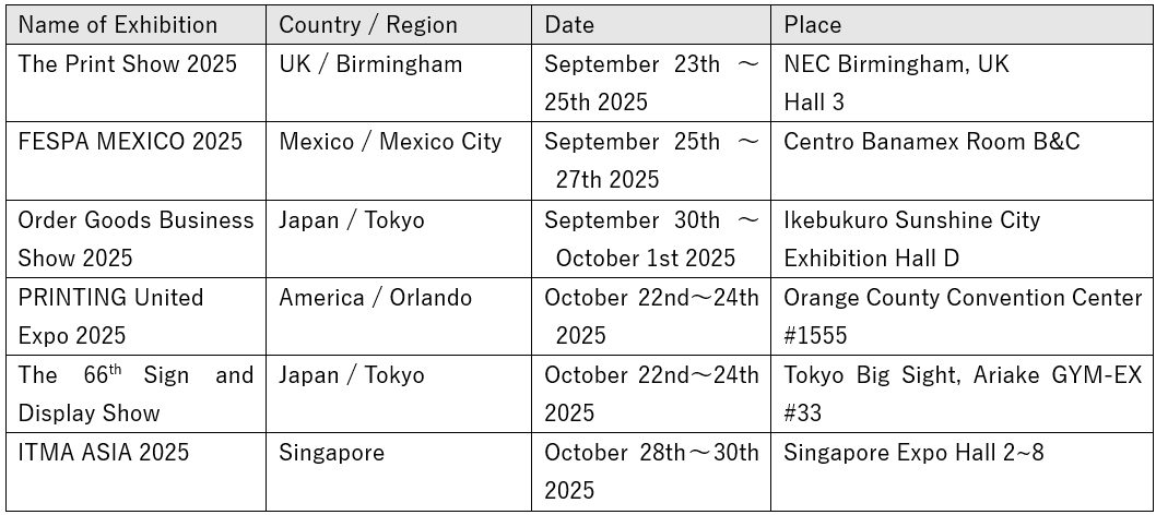Upcoming Schedule: trade shows