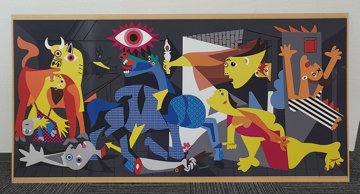 A bumpy 2.5D print with a Picasso design