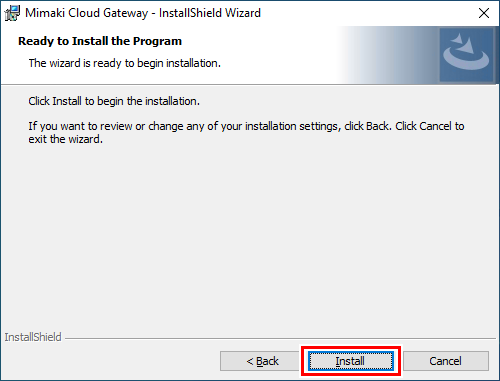 Installation start screen
