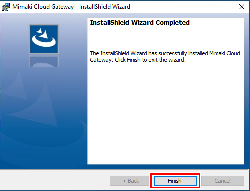 Installation completion screen