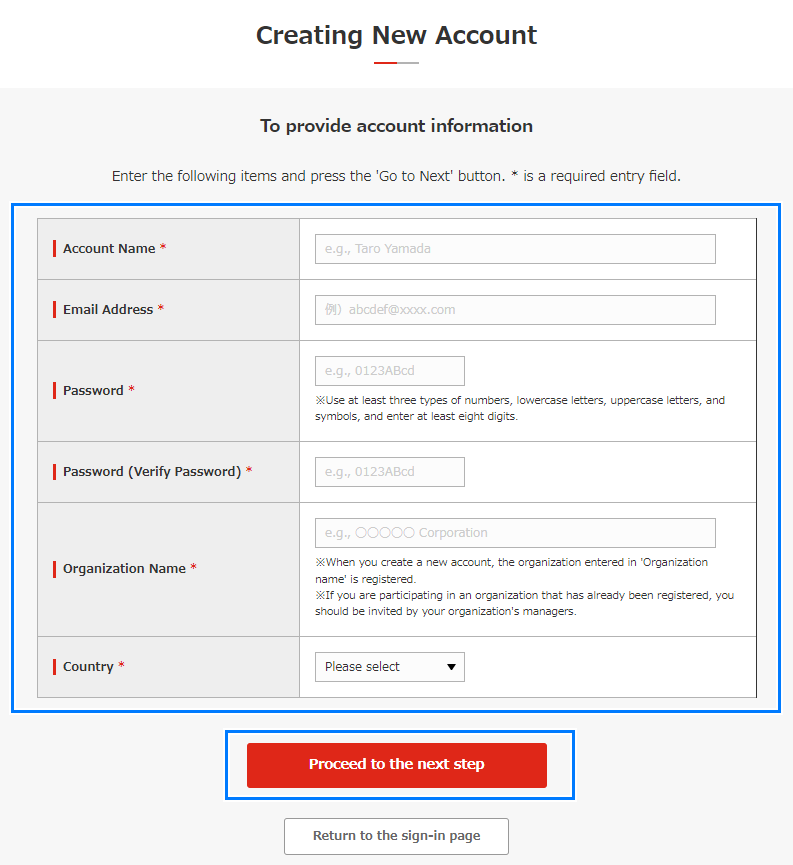 To provide account information window