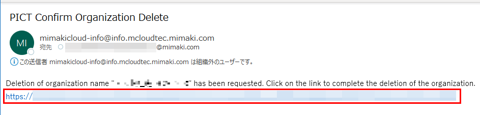 Organization Deletion Confirmation Email