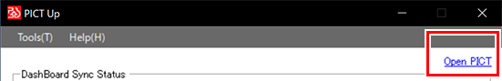 Click on [Open PICT] screen
