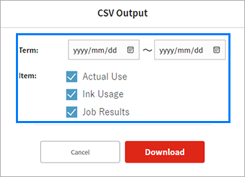 CSV Output Dialog 2