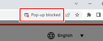 Pop-up blocking screen