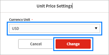 Currency Unit Settings Dialog