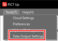 Data Output Setting Menu