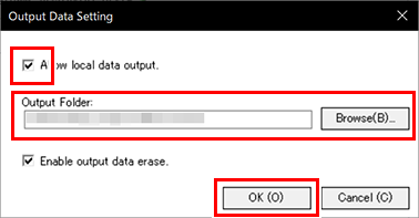 Data Output Setting Dialog