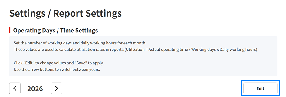 Report Settings Edit Menu