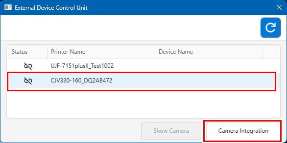 Camera Settings Screen