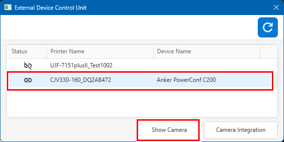 Camera Settings Screen
