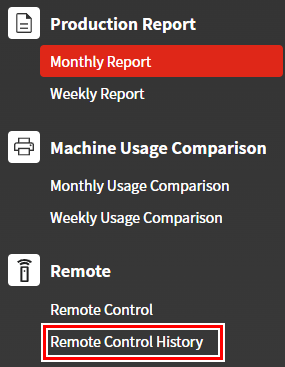 Remote Control History Menu
