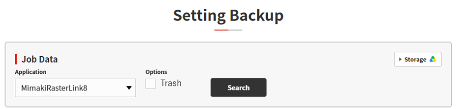Settings Backup Screen