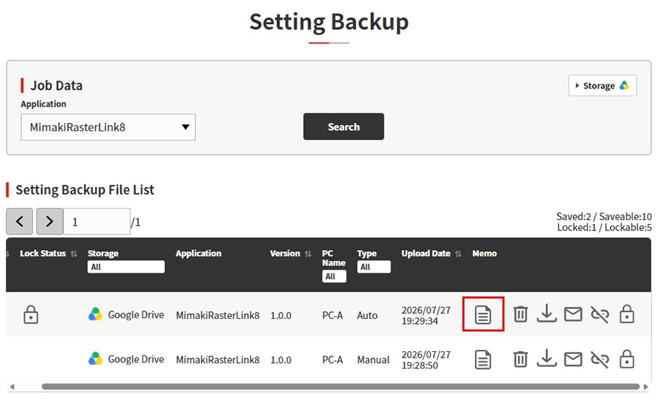 Settings Backup_Click Memo