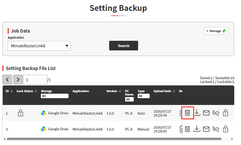 Settings Backup_Click Delete File