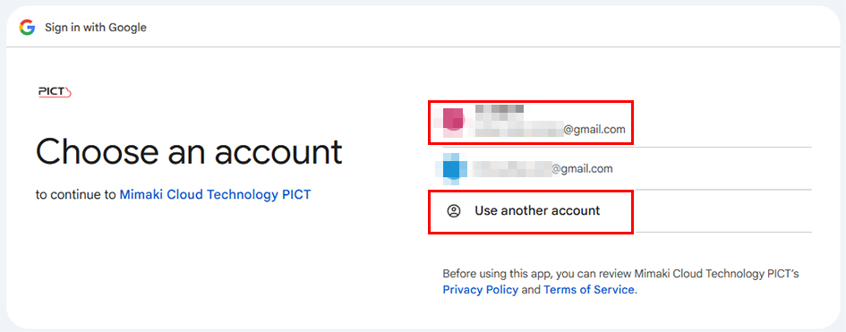 Cloud Storage Service_Google sign-in window