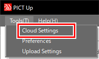 Cloud Settings Selection Screen