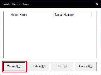 Printer Registration Dialog