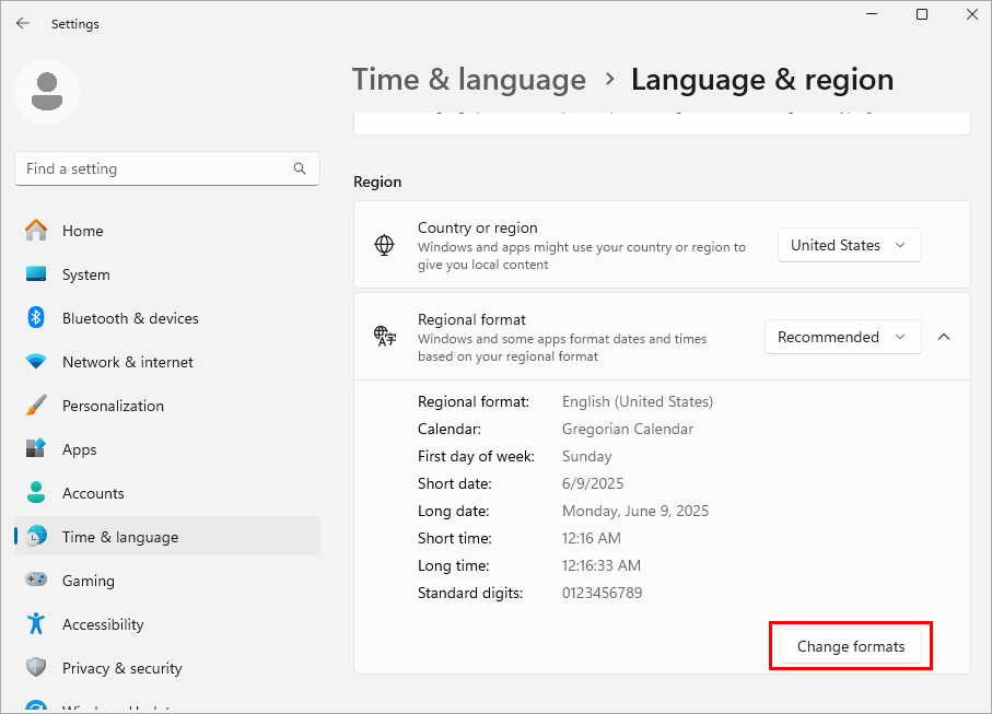 Windows Settings Screen