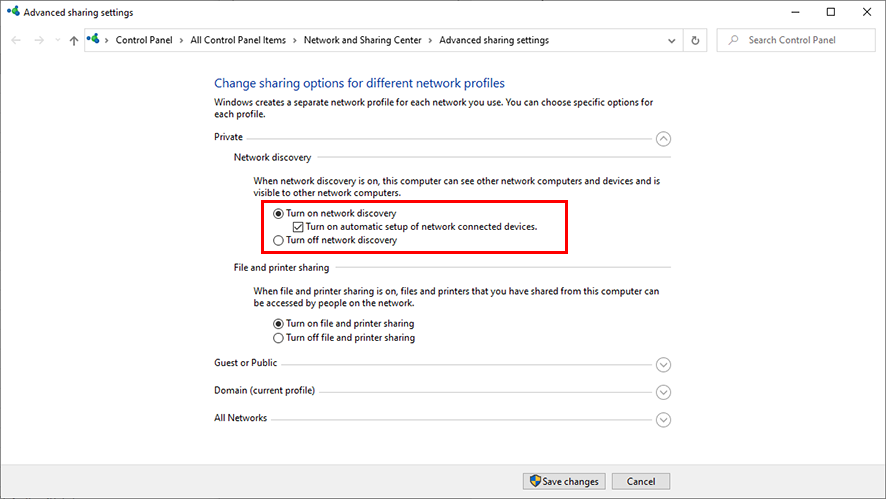 RasterLink7 [Net] | Shared and Search Settings