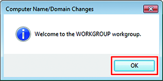 Screen to confirm workgroup changes