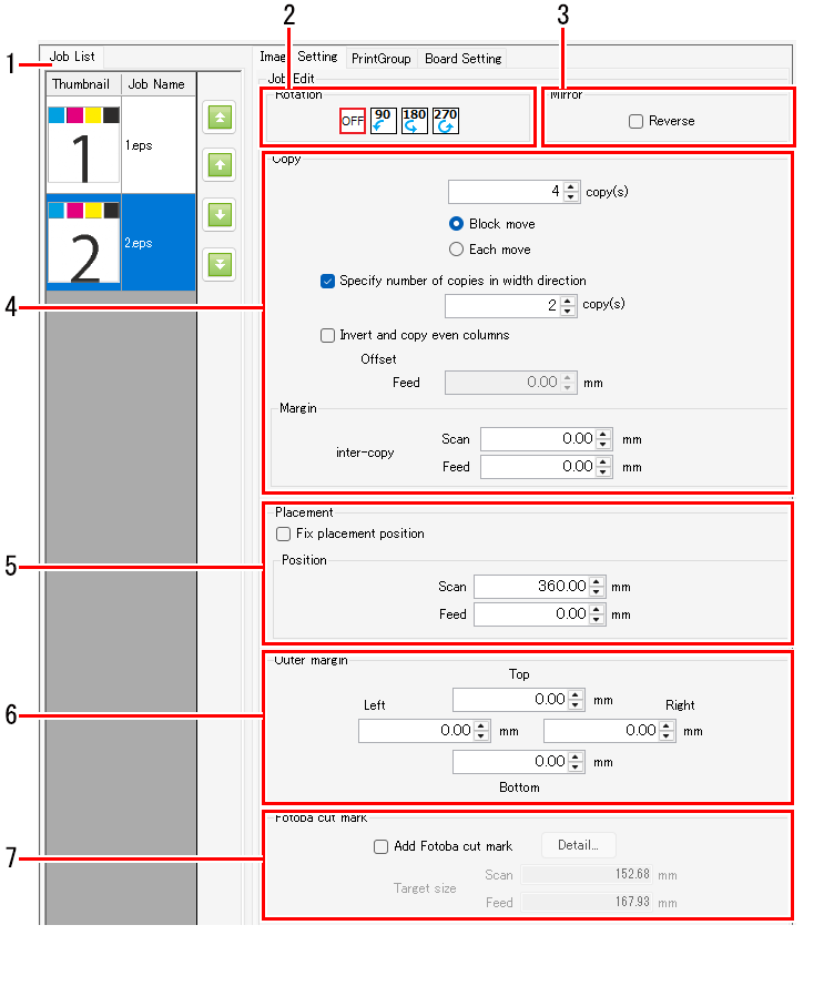 RasterLink7 [Ref] | PrintGroup - Screen Layout