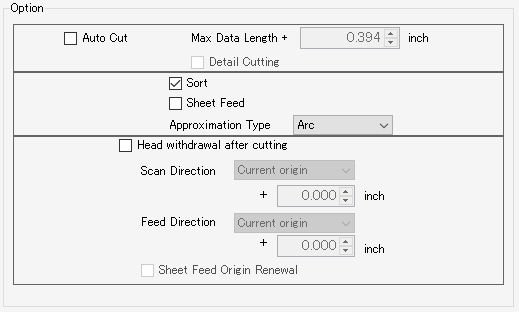 Optional items for cutting devices