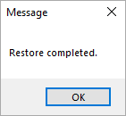 Restore Complete Dialog