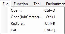 File menu screen