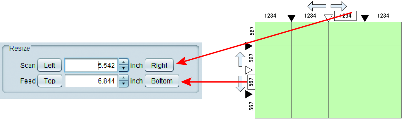 Individual tile size setting chart_