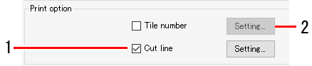 Tile cut print setting screen_