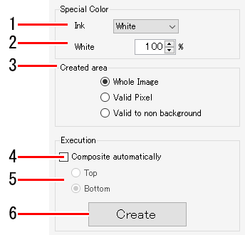 Special color version job composition setting screen_