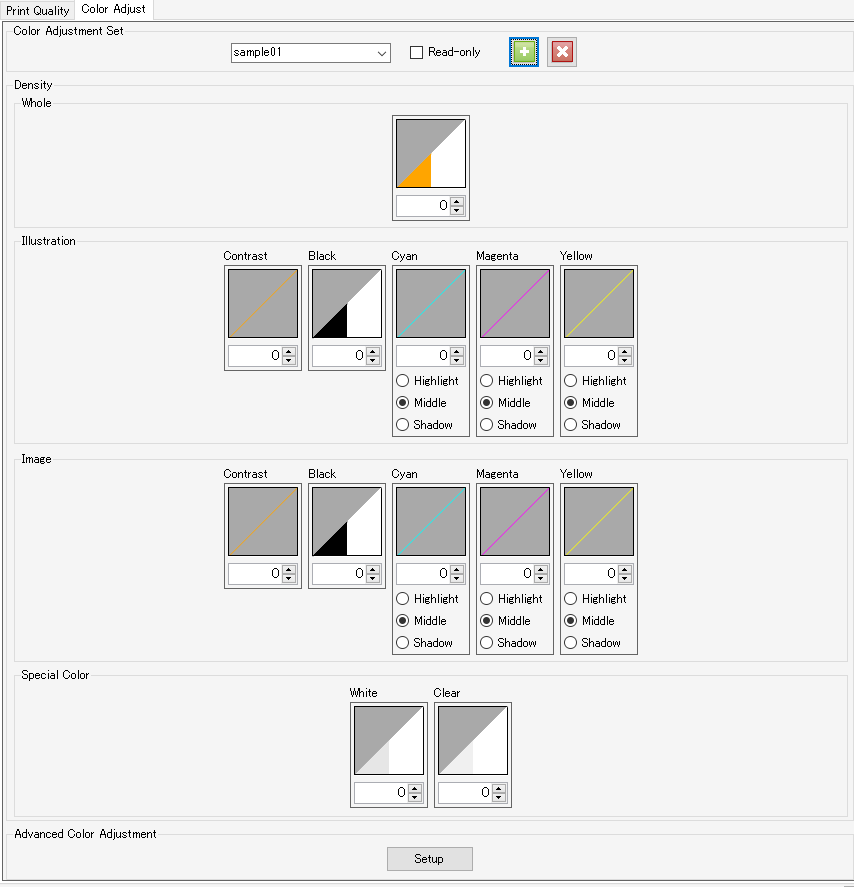 Color Adjustment Tab