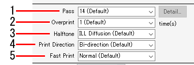 Output setting screen_