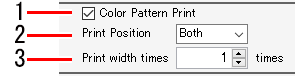 Color pattern print setting screen_