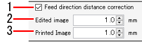 Feed direction distance compensation setting screen_