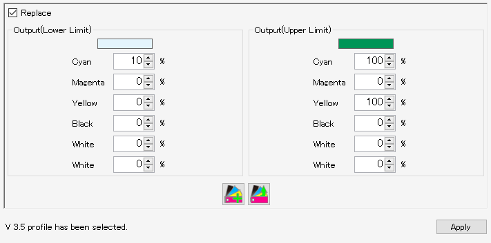 Color check box screen after substitution