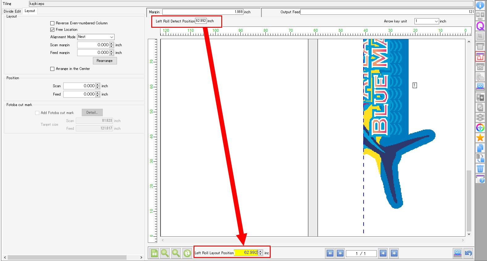 Input the detection position to the placement position