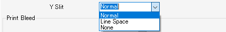 Y Slit setting screen