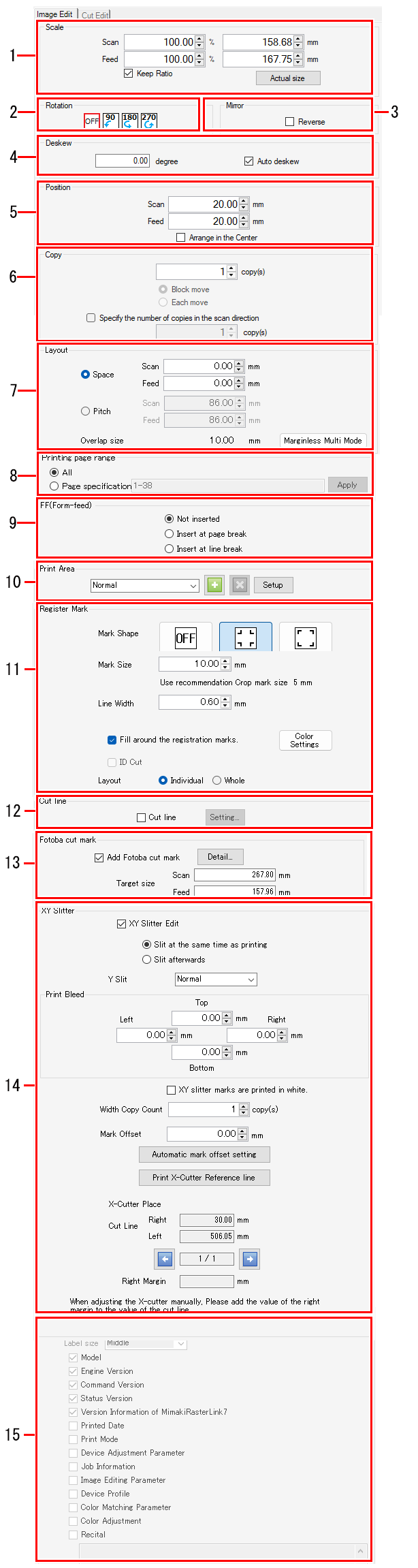Image Edit tab screen layout_