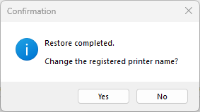 Restore Complete Dialog