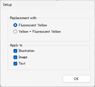 Ink Replacement Settings Dialog