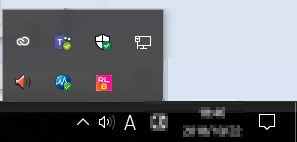 Screen that displays the task tray