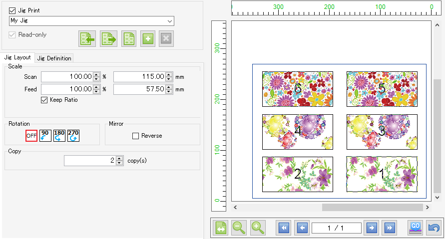 Multiple print setting screen for each job