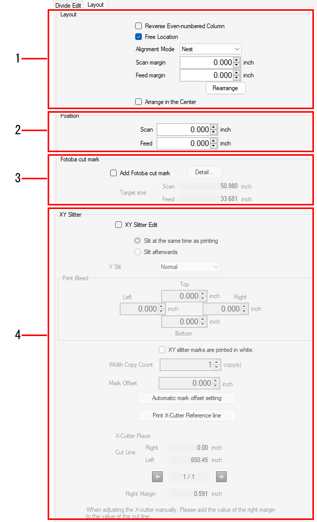 Layout tab screen layout_
