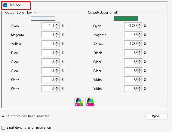 Color check box screen after substitution