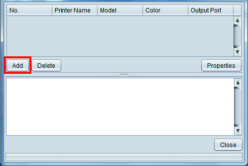 Printer management screen