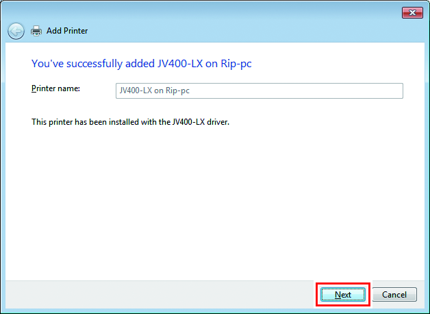 RasterLink6Plus [Net] | Printer Driver Installation